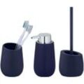 Badaccessoire Set Badi Dunkelblau, 3-tlg. - Blau - Wenko