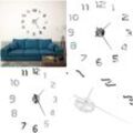 3D-Wanduhr Modernes Design 100 cm xxl Silbern - Wanduhr - Wanduhren - Home & Living - Silber