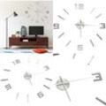 3D-Wanduhr Modernes Design Silbern 100 cm xxl - Wanduhr - Wanduhren - Home & Living - Silber