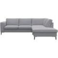 Ecksofa FLEXLUX "Fiore, L-Form", grau (sophisto gre), B:241cm H:85cm T:225cm, 100% Polyester, Sofas, breite Armlehnen, Füße Alu/schwarz, B/T 241/225 cm, Kaltschaum im Sitz