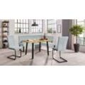 Eckbankgruppe HOME AFFAIRE "Oliver", blau (dreamblau, schwarz), B:200cm H:89cm T:160cm, FSC-zertifizierter Holzwerkstoff, FSC-zertifiziertes Massivholz, Metall, Polyester, Sitzmöbel-Sets, Eckbank mit Wellenunterfederung im Sitz, Tisch Massiv Eiche