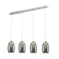 BRILLIANT Pendelleuchte "Metropolis", LED Hängelampe 4flg chrom/rauchglas easyDim, Lampen, grau (chrom, rauchglas), H: 121cm