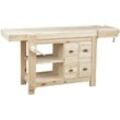 Biscottini - Werkbank im Country-Stil aus rohem massivem Lindenholz L188xPR74xH92. Made in Italy - Legno chiaro