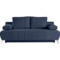 Schlafsofa WERK2 "Troya" Sofas Gr. B/H/T: 210cm x 95cm x 95cm, Struktur grob, blau (dunkelblau) 2-Sitzer Sofa und Schlafcouch mit Federkern & Bettkasten