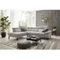 Ecksofa HOME AFFAIRE "Arnayon mit Querschläfer-Bettfunktion, Schlafsofa, großer Bettkasten", silber, B:272cm H:79cm T:217cm, 95% Polyester, 5% Nylon, Sofas, manuelle Kopfteilverstellung, Tonnentaschen-Federkern, Feincord L-Form