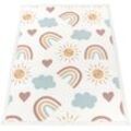 Kinderteppich PACO HOME "Emilia 352" Teppiche Gr. B/L: 200 cm x 280 cm, 24 mm, 1 St., bunt (mehrfarbig) Kinder Kurzflor, Sonne, Wolken, Regenbogen, sehr weicher Flor