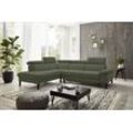 Ecksofa HOME AFFAIRE "Arnayon mit Querschläfer-Bettfunktion, Schlafsofa, großer Bettkasten", grün (oliv), B:272cm H:79cm T:217cm, 95% Polyester, 5% Nylon, Sofas, manuelle Kopfteilverstellung, Tonnentaschen-Federkern, Feincord L-Form