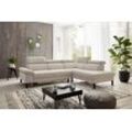 Ecksofa HOME AFFAIRE "Arnayon mit Querschläfer-Bettfunktion, Schlafsofa, großer Bettkasten", beige (sand), B:272cm H:79cm T:217cm, 95% Polyester, 5% Nylon, Sofas, manuelle Kopfteilverstellung, Tonnentaschen-Federkern, Feincord L-Form