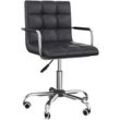 Bürostuhl Drehstuhl Kosmetikhocker Rollhocker Drehhocker Arbeitshocker Chefsessel Stuhl Schreibtischstuhl Metall pu Schwarz 52,5 x 54 x 82-94 cm