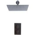 Unterputz Regendusche 30x30cm Duschsystem Schwarz mit Thermostat&44 Duschkopf Wandmontage - Hudson Reed Nox