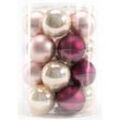 Trendline - Glaskugelmix Twist ø 6cm Perle Blush Rosa Magnolia 20Stk Xmas Kugeln