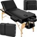 tectake® 3 Zonen Massageliege, Breite 70 cm, Polsterung 7,5 cm, mit Holzgestell, 218 x 102 x 90 cm