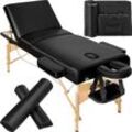 tectake® 3 Zonen Massageliege-Set, Breite 70 cm, Polsterung 7,5 cm, mit Holzgestell, 218 x 102 x 90 cm