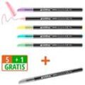 5 + 1 GRATIS: edding 1200 Filzstifte farbsortiert, 5 St. + GRATIS 1 St.