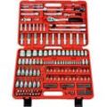 Werkzeugset FAMEX "525-SD-16 - PROFESSIONAL", rot, B:48,5cm H:11,5cm, Werkzeugsets, High-End Steckschlüsselsatz, 108-Zahn-Umschaltknarre, Wellenprofil