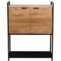 Sideboard aus Akazie und schwarzem Metall H110 cm ARTHUS