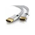 Primewire 16k HDMI Kabel 2.1+, 16k@30Hz 8k@60Hz 4k@120Hz, UHD II, HDMI-Kabel, 2.1, HDMI Typ A (100 cm), Ultra High Speed Ethernet 48Gbps, HDR 10+ eARC 3D VRR, 1m, silberfarben|weiß