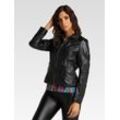 Carlo Colucci Lederjacke Damen, schwarz