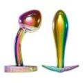 „Metal Butt Plug Set in Rainbow Colours“ mit 2 verschiedenen Analplugs