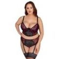 Longline-BH plus Straps-Slip im edlen Material-Mix aus 2-farbiger Spitze und Powernet