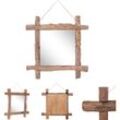 Prolenta Premium - The Living Store Holzspiegel Natur 70x70 cm Altholz Massiv - Spiegel - Braun