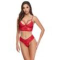 Bralette plus Riostring aus weicher roter Stretch-Spitze