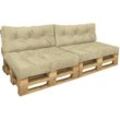 VOUNOT Palettenkissen 4er Set für Indoor und Outdoor, Palettenpolster Wasserdicht Palettensofa, Beige