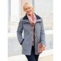 Langjacke CASUAL LOOKS Gr. 18, blau (rauchblau, meliert), Damen, 100% Polyester, meliert, Jacken