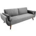 riess-ambiente Schlafsofa DIVANI - 220cm hellblau Bettfunktion 3er Sofa Scandinavian Design