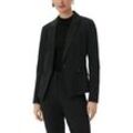 Jackenblazer COMMA, Damen, Gr. 46, schwarz, Stoff, Obermaterial: 48% Polyamid, 42% Viskose, 10% Elasthan. Futter: 100% Polyester, figurbetont normal, tiefer V-Ausschnitt, Langarm, Blazer, mit Viskose