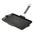 Staub Grill Pans Grillpfanne mit Ausgießnase 34 cm, rechteckig, Schwarz, Gusseisen