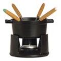 Staub Specialities Mini Fondue Set 10 cm, rund, Schwarz, Gusseisen