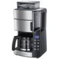 RUSSELL HOBBS Kaffeemaschine mit Mahlwerk Grind & Brew 25610-56, 1,25l Kaffeekanne, Papierfilter 1x4, schwarz|silberfarben