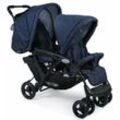 CHIC4BABY Geschwisterwagen Duo, navy, mit feststellbaren Doppelschwenk-Vorderrädern, blau