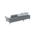 Ecksofa FLEXLUX "Salino, Funktionssofa mit Ottomane, Relaxsofa, Ecksofa" Sofas Gr. B/H/T: 287cm x 88cm x 239cm, Struktur, lange Ottomane links, grau (stone grey) Sofa mit Arm- und Kopfteil-Verstellungen, Kaltschaum & Stahl-Wellen