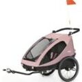 Fahrradkinder-Anhänger HAUCK "2in1 Bike Trailer und Buggy Dryk Duo, rose", Baby, rosa (rose), Fahrradanhänger, für 2 Kinder; inklusive Deichsel