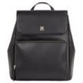 Rucksack TOMMY HILFIGER "Women TH SOFT UTILITY BACKPACK PU Backpacks" Gr. B/H/T: 29 cm x 32,5 cm x 16 cm, schwarz (black) Rucksäcke