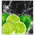 Küchenrückwand ARTLAND "Limone mit Spritzwasser" Spritzschutzwände Gr. B/H: 60 cm x 65 cm, grün Küchendekoration Alu Spritzschutz mit Klebeband, einfache Montage