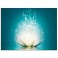Küchenrückwand ARTLAND "Magie der Lotus-Blume" Spritzschutzwände Gr. B/H: 80 cm x 60 cm, blau Küchendekoration Alu Spritzschutz mit Klebeband, einfache Montage