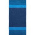 Saunatuch DYCKHOFF "Two-Tone Stripe" Handtücher (Packung) Gr. B/L: 100 cm x 200 cm (1 St.), blau Saunatücher