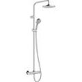 Duschsystem HANSGROHE Brausegarnituren silberfarben (chrom) Duschsysteme 20cm, mit Thermostat