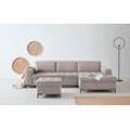 Ecksofa OTTO PRODUCTS "Grazzo L-Form" Sofas Gr. B/H/T: 266cm x 80cm x 162cm, Struktur (recyceltes Polyester), Recamiere rechts, Ohne Bettfunktion-ohne Bettkasten, grau (taupe) Sofas hochwertige Stoffe aus recyceltem Material, Steppung im Sitzbereich