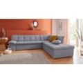 Ecksofa DOMO COLLECTION "Lagoa L-Form" Sofas Gr. B/H/T: 271 cm x 76 cm x 232 cm, Struktur grob, Ottomane rechts, ohne Bettfunktion, grau wahlweise mit Bettfunktion, frei im Raum stellbar, große Farbvielfalt