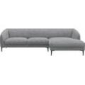 Ecksofa FLEXLUX "Belle Designsofa, L-Form, B/T 288/149 cm", grau (soft grau), B:288cm H:74cm T:149cm, 100% Polyester, Sofas, Skandinavisches Design, In hochwertiger Verarbeitung