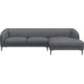 Ecksofa FLEXLUX "Belle Designsofa, L-Form, B/T 288/149 cm", blau (navy blau), B:288cm H:74cm T:149cm, 62% Polyester/17%Cotton/14%Viscose/7%linen, Sofas, Skandinavisches Design, In hochwertiger Verarbeitung