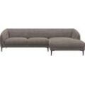 Ecksofa FLEXLUX "Belle Designsofa, L-Form, B/T 288/149 cm", braun (taupe braun), B:288cm H:74cm T:149cm, 85% Polyester/15%Polyamide, Sofas, Skandinavisches Design, In hochwertiger Verarbeitung