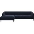 Ecksofa FLEXLUX "Belle Designsofa, L-Form, B/T 288/149 cm", blau (royal blau), B:288cm H:74cm T:149cm, 100% Polyester, Sofas, Skandinavisches Design, In hochwertiger Verarbeitung