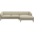 Ecksofa FLEXLUX "Belle Designsofa, L-Form, B/T 288/149 cm", beige (sandy beige), B:288cm H:74cm T:149cm, 100% Polyester, Sofas, Skandinavisches Design, In hochwertiger Verarbeitung