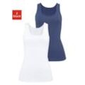 Unterhemd H.I.S Gr. 52/54, N-Gr, blau (marine, weiß) Damen Unterhemden aus elastischer Baumwoll-Qualität, Tanktop, Unterziehshirt