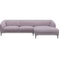 Ecksofa FLEXLUX "Belle Designsofa, L-Form, B/T 288/149 cm", lila (soft lavende), B:288cm H:74cm T:149cm, 85% Polyester/15%Polyamide, Sofas, Skandinavisches Design, In hochwertiger Verarbeitung